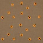 Musselina - bordado girassóis castanho