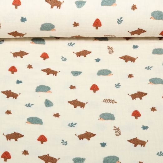 Bio Musselin - Waldtiere Natural