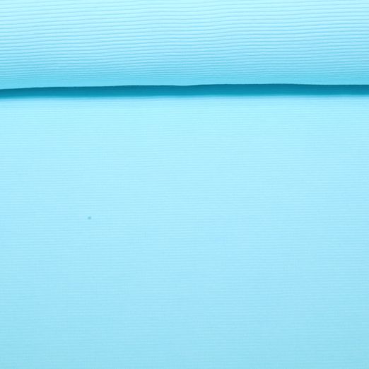 Jersey côtelé Leonhard - Turquoise Côtes croisées