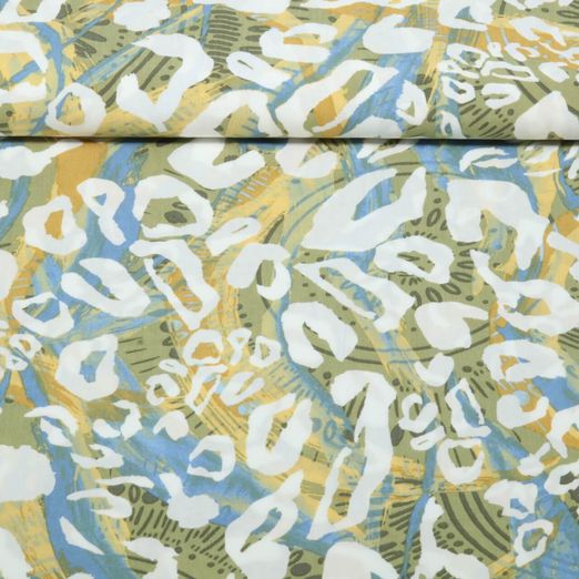 Viscose Popleine - Leo Abstrakt Khaki