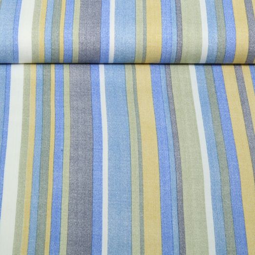 Viskose - Rayon Slub Stretch Streifenmix Blau