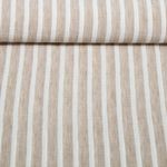 Blusen- & Kleiderstoff - Leinenlook Streifen Beige
