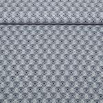 Baumwoll-Popeline - Enjoy Kollektion Ornamente Weiß Blau