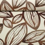 Gobelin Jacquard - Grandes feuilles Ecru Marron