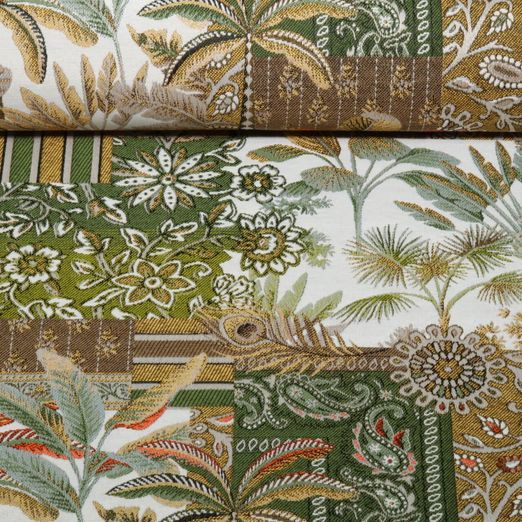 Toile canevas Jacquard - Orient Kaki