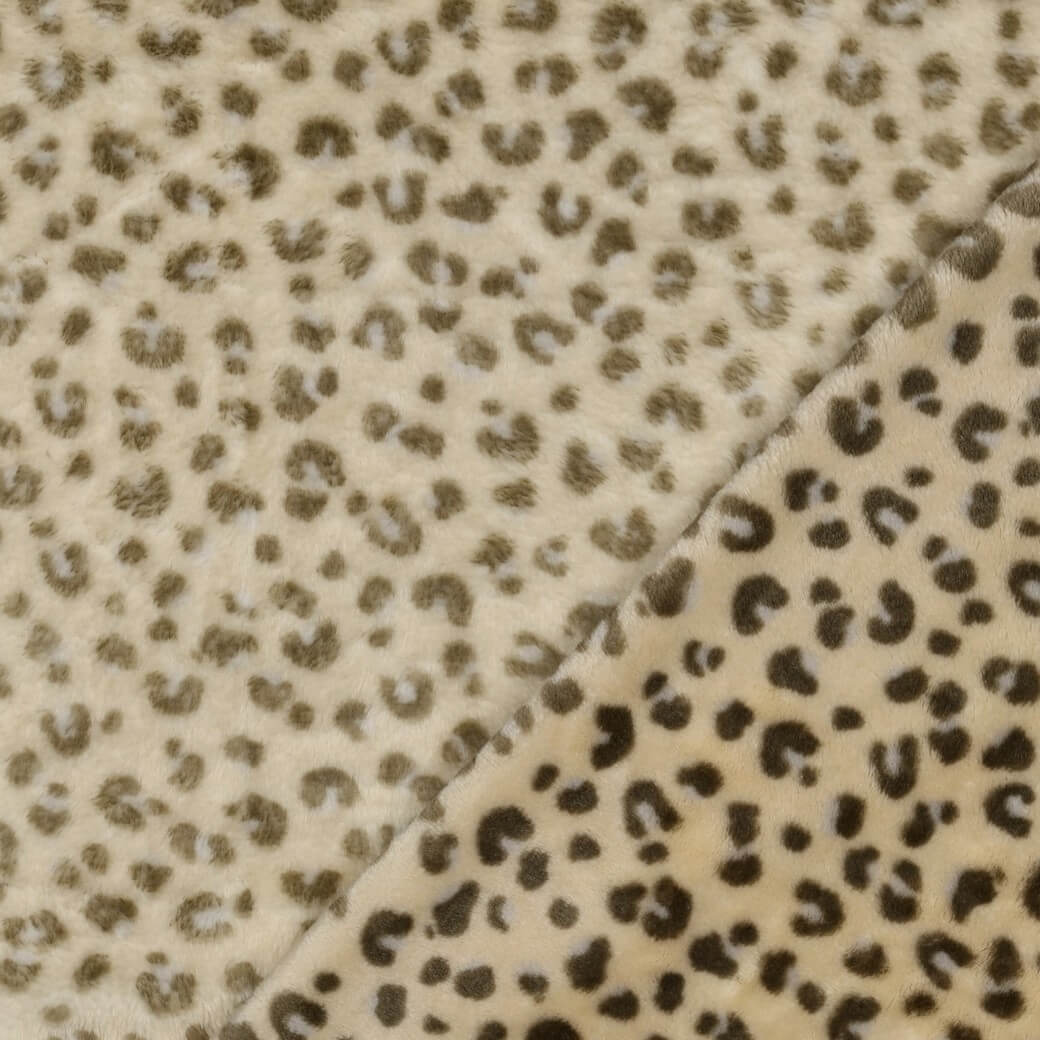 Polaire ultra douce - Doubleface Léopard Beige-1 Polaire ultra douce - Doubleface Léopard Beige-1
