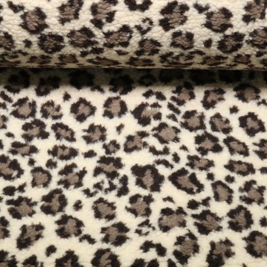 Polaire teddy - Jacquard Léopard Beige