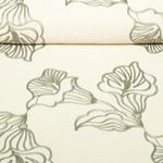 Blusen- & Kleiderstoff - Bestickt Große Blüten Beige