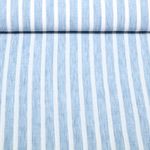 Blusen- & Kleiderstoff - Leinenoptik Streifen Melange Hellblau