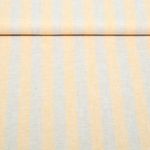 Lin de coton - Rayures Beige Saumon Teint dans la masse