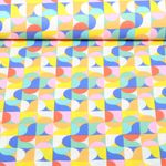 Coton tissé Retro Jaune Multicolore