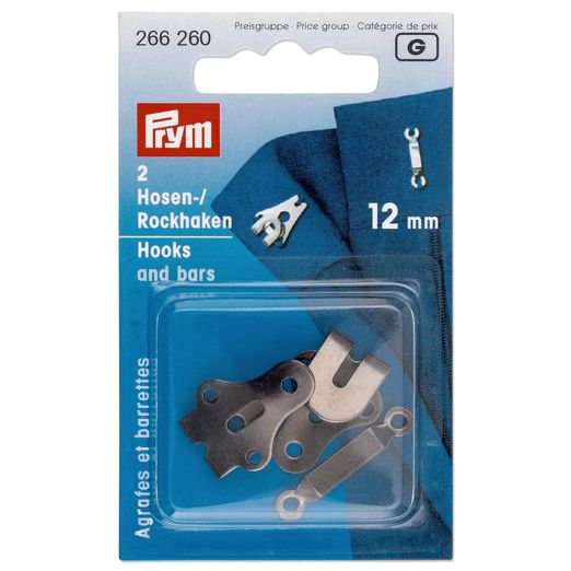 PRYM Hosen- und Rockhaken schwarz - 12mm - 2 Stück