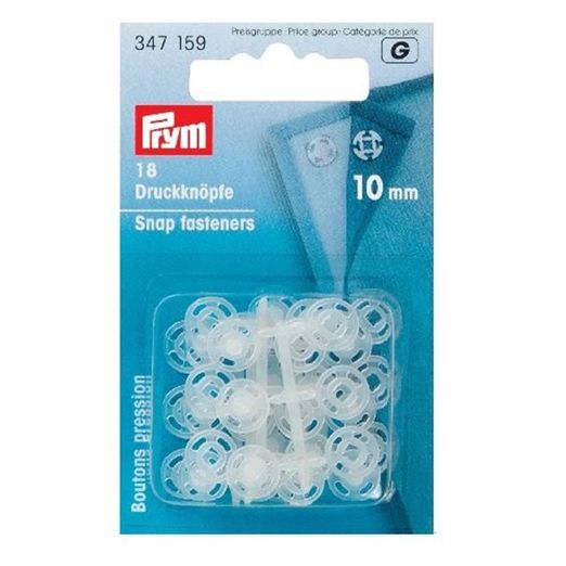 PRYM Annähdruckknöpfe - transparent - 10mm - 18 Stück