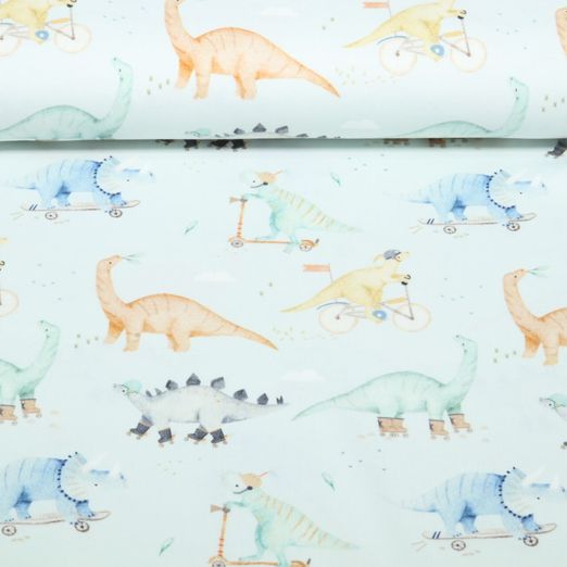 Jersey Little Jax - Impression numérique Dino mobile bleu doux