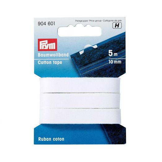 PRYM Baumwollband weiß - 10mm - 5m Länge