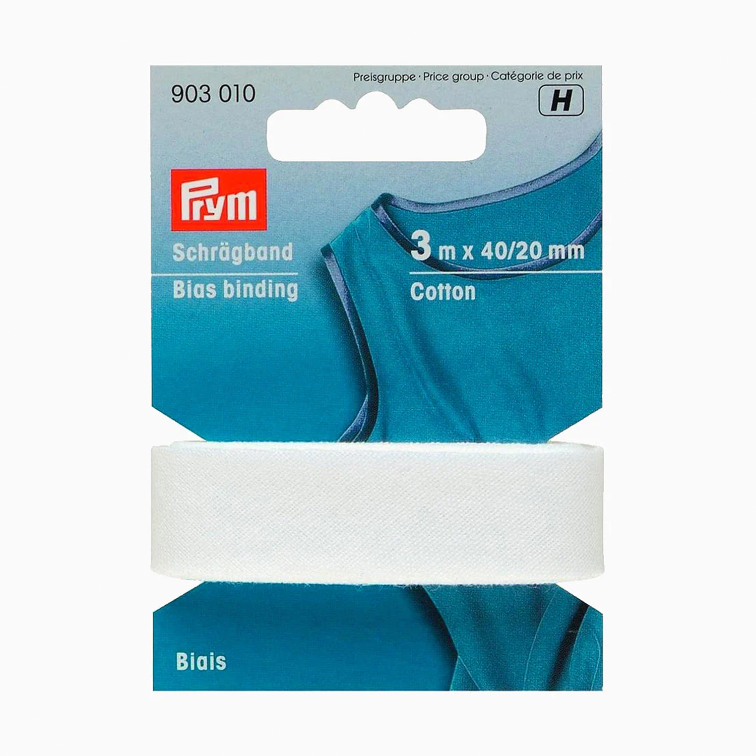 PRYM Schrägband weiß - 40/20mm - 3m Länge-0 PRYM Schrägband weiß - 40/20mm - 3m Länge-0