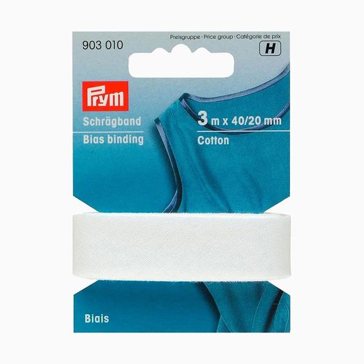PRYM Schrägband weiß - 40/20mm - 3m Länge PRYM Schrägband weiß - 40/20mm - 3m Länge