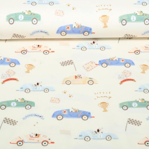 Jersey Little Jax - Impression numérique de course automobile Beige Jersey Little Jax - Impression numérique de course automobile Beige