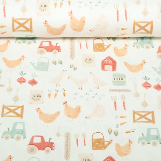 Jersey Little Jax - Impression numérique Ecru