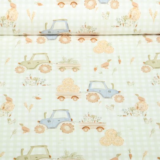 Jersey Little Jax - Impression numérique avec tracteur Beige