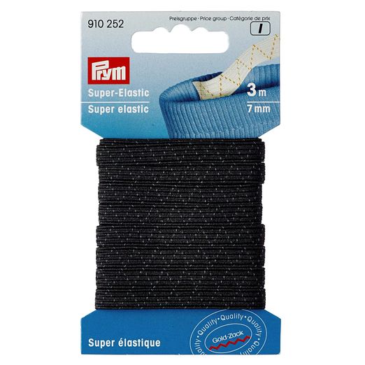 PRYM Super-Elastic schwarz - 7mm - 3m Länge