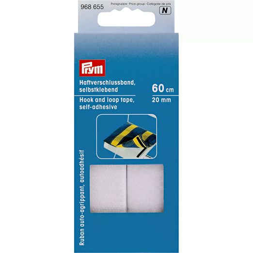 PRYM Klettband selbstklebend - weiß - 20mm - 60cm Länge