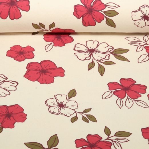 Sweat Natural - Blüten Natur Rot Angeraut