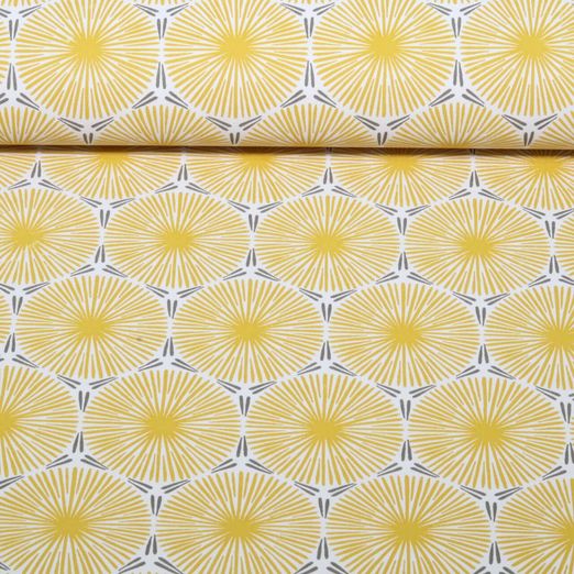 Wachstuch - PVC Kaleidoskop Ockergelb