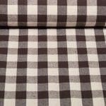 Baumwolle Webware - Küchentuch Karo Beige Kaffeebraun