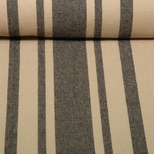 Baumwolle Webware - Küchentuch Streifenmix Braun Schwarz