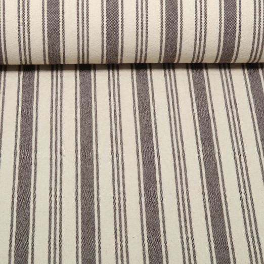 Baumwolle Webware - Küchentuch Streifen Beige Kaffeebraun