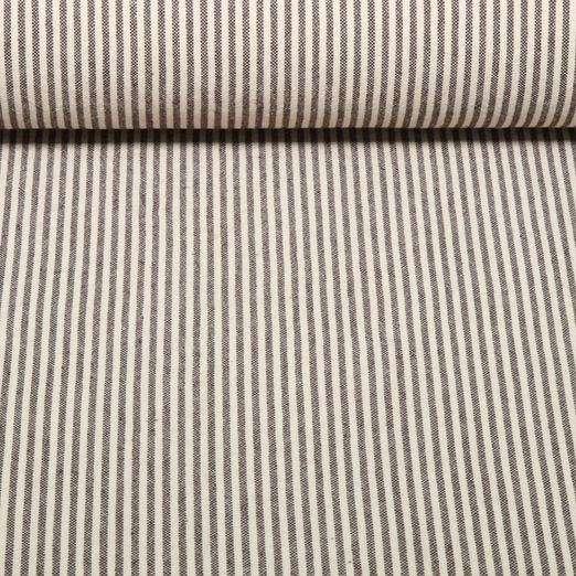 Baumwolle Webware - Küchentuch Ministreifen Beige Kaffeebraun