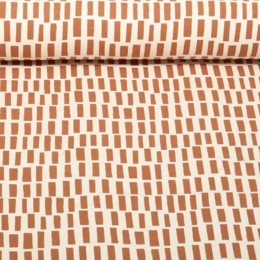 Bio Jersey Natural - Geo Rechtecke Natur Rost