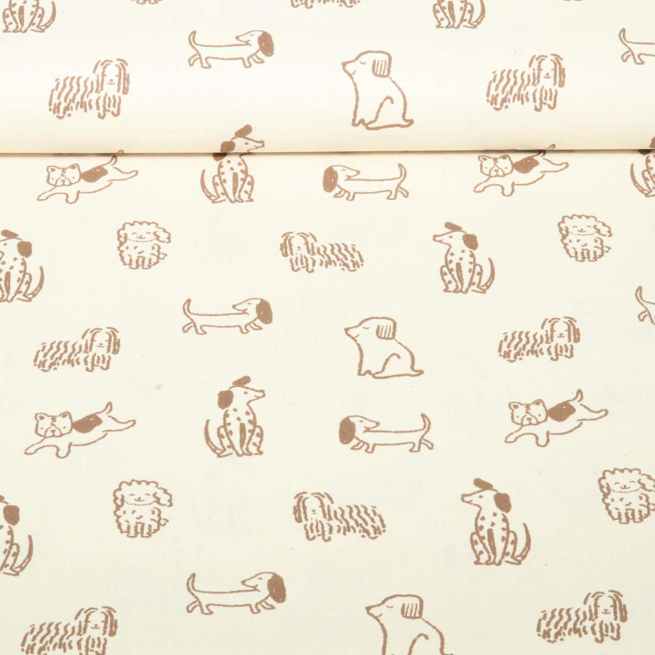 Bio Baumwoll-Popeline Natural - Hunde Natur-0 Bio Baumwoll-Popeline Natural - Hunde Natur-0