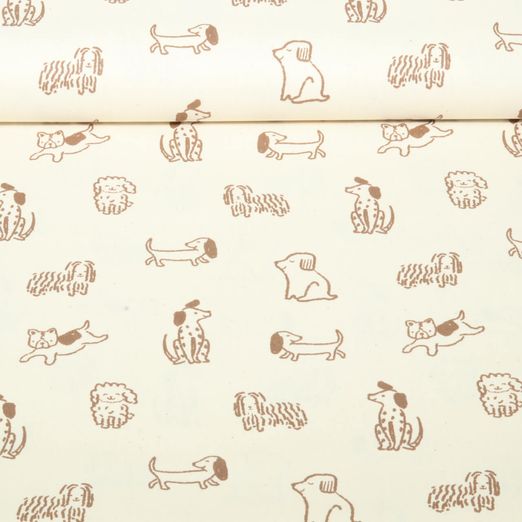 Bio Baumwoll-Popeline Natural - Hunde Natur Bio Baumwoll-Popeline Natural - Hunde Natur