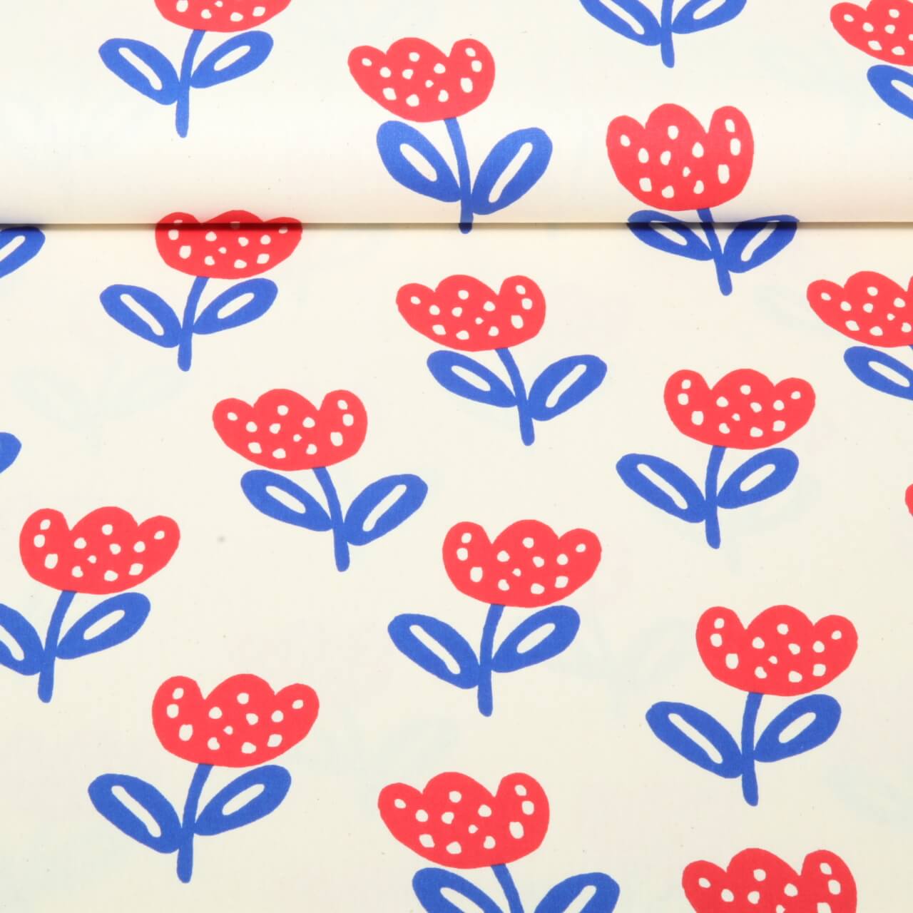 Bio Baumwoll-Popeline Natural - Tulpen Natur-0 Bio Baumwoll-Popeline Natural - Tulpen Natur-0