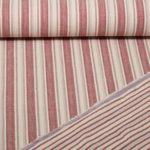Gaze de coton - rayures double face Rouge