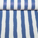 Regenjackenstoff - Streifen Weiß Blau