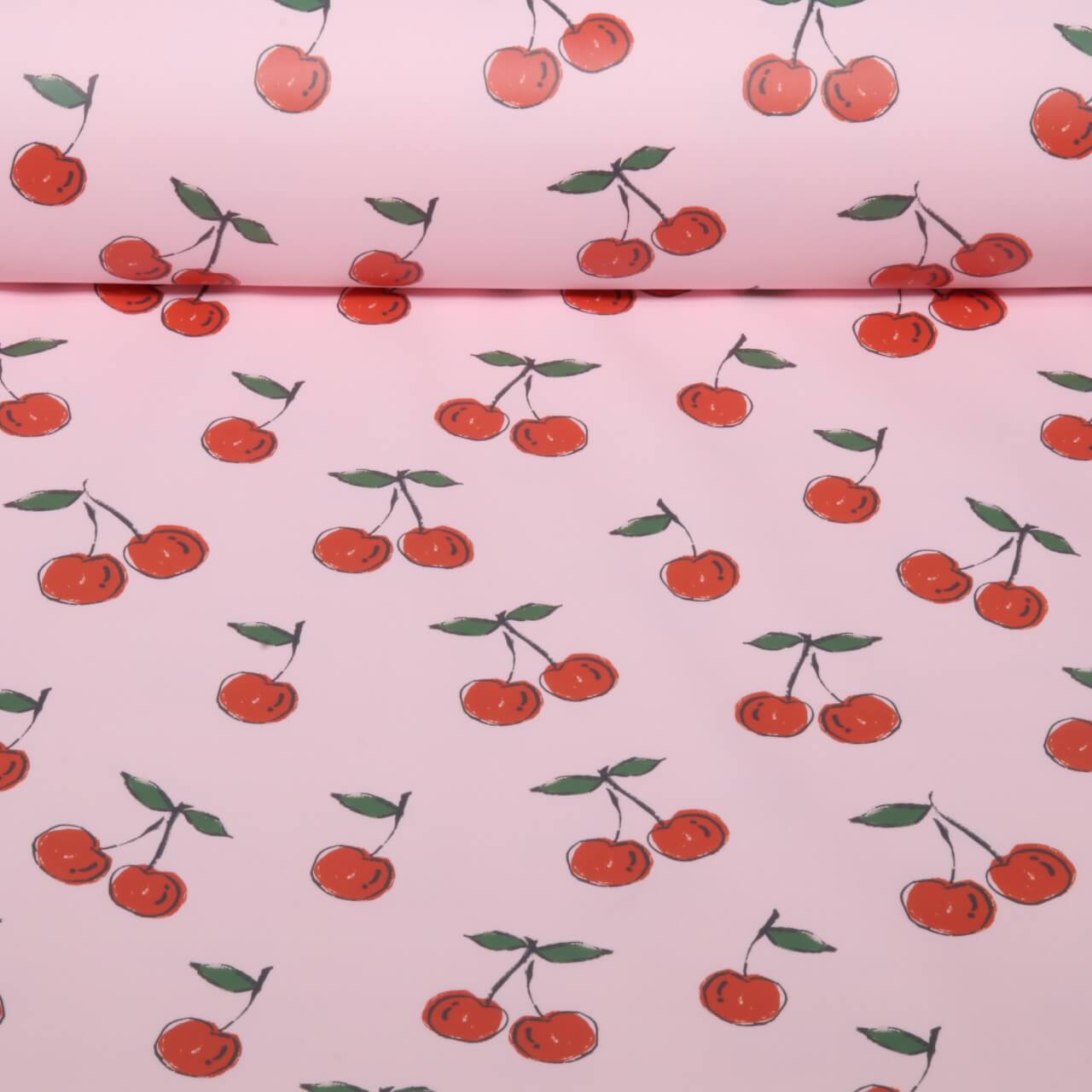 Regenjackenstoff - Kirschen Rosa-0 Regenjackenstoff - Kirschen Rosa-0