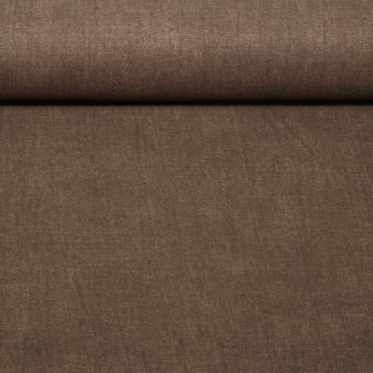 Toile canevas prélavée - Prélavée Uni Mélange Marron