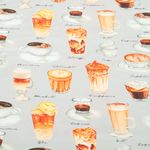 Tessuto in cotone - mix digitale di caffè grigio