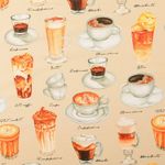 Tessuto in cotone - mix digitale di caffè beige