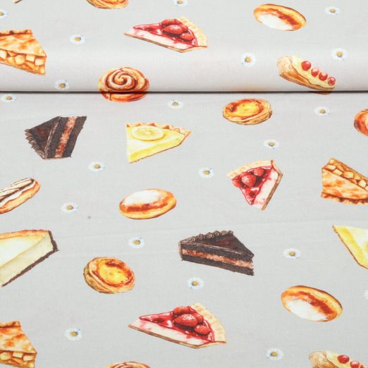 Baumwoll-Webware - Digital Kuchenmix Grau Baumwoll-Webware - Digital Kuchenmix Grau