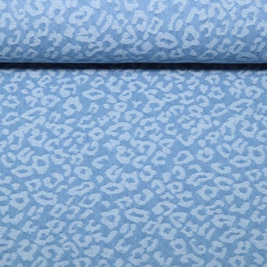 Hosenjeans - Jacquard Leomuster Hellblau Extrabreit