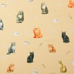 Tessuto in cotone - Gatti digitali Beige
