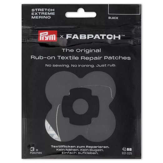 PRYM Rub-on Patch REPAIR KIT - 3 Stück - schwarz