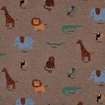 Jersey - Wild Animals Taupe Melange Jersey - Wild Animals Taupe Melange
