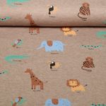 Jersey -  Wilde Tiere Taupe Melange