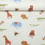 Jersey - Wilde Tiere Ecru Melange Jersey - Wilde Tiere Ecru Melange