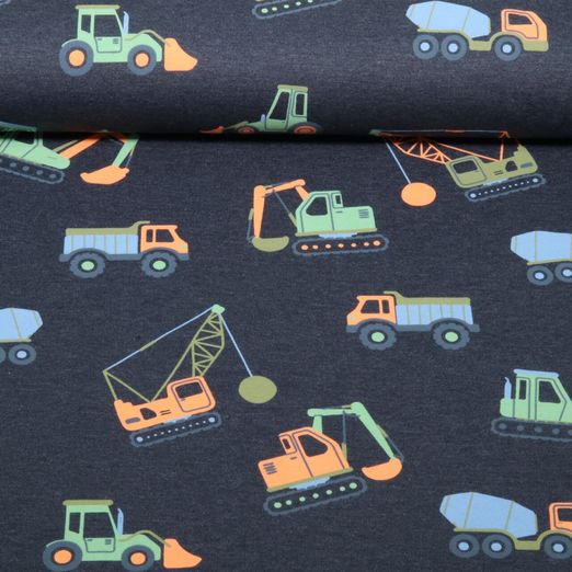 Jersey -  Baufahrzeuge Neon Navy Melange